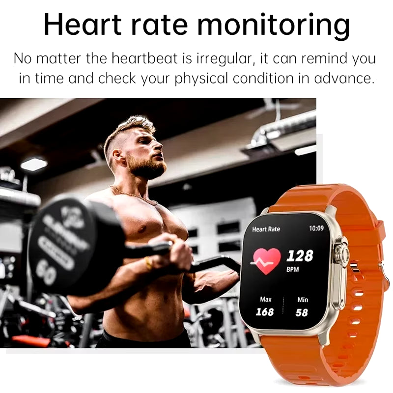 T900 Ultra Smartwatch - Bluetooth Communication, Message Alerts, Heart Rate Monitoring, and Sports Features for Android and iOS Users, Suitable for Men and Women